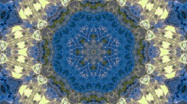 Soyut boya fırça mürekkep patlayabilir formanın düzgün kavramı simetrik desen süs dekoratif Kaleidoscope hareketi geometrik daire ve yıldız şekiller