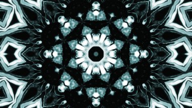 Soyut boya fırça mürekkep patlayabilir formanın düzgün kavramı simetrik desen süs dekoratif Kaleidoscope hareketi geometrik daire ve yıldız şekiller