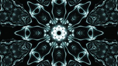 Soyut boya fırça mürekkep patlayabilir formanın düzgün kavramı simetrik desen süs dekoratif Kaleidoscope hareketi geometrik daire ve yıldız şekiller