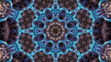 Soyut boya fırça mürekkep patlayabilir formanın düzgün kavramı simetrik desen süs dekoratif Kaleidoscope hareketi geometrik daire ve yıldız şekiller