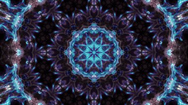 Soyut boya fırça mürekkep patlayabilir formanın düzgün kavramı simetrik desen süs dekoratif Kaleidoscope hareketi geometrik daire ve yıldız şekiller