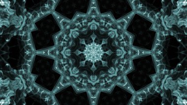 Soyut boya fırça mürekkep patlayabilir formanın düzgün kavramı simetrik desen süs dekoratif Kaleidoscope hareketi geometrik daire ve yıldız şekiller