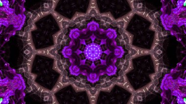 Soyut boya fırça mürekkep patlayabilir formanın düzgün kavramı simetrik desen süs dekoratif Kaleidoscope hareketi geometrik daire ve yıldız şekiller