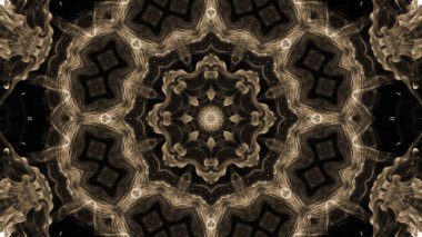 Soyut boya fırça mürekkep patlayabilir formanın düzgün kavramı simetrik desen süs dekoratif Kaleidoscope hareketi geometrik daire ve yıldız şekiller