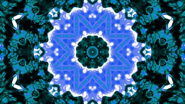 Soyut boya fırça mürekkep patlayabilir formanın düzgün kavramı simetrik desen süs dekoratif Kaleidoscope hareketi geometrik daire ve yıldız şekiller