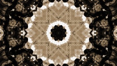 Soyut boya fırça mürekkep patlayabilir formanın düzgün kavramı simetrik desen süs dekoratif Kaleidoscope hareketi geometrik daire ve yıldız şekiller