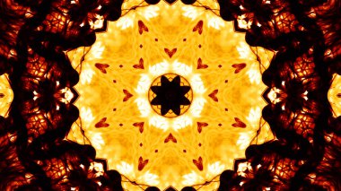 Soyut boya fırça mürekkep patlayabilir formanın düzgün kavramı simetrik desen süs dekoratif Kaleidoscope hareketi geometrik daire ve yıldız şekiller