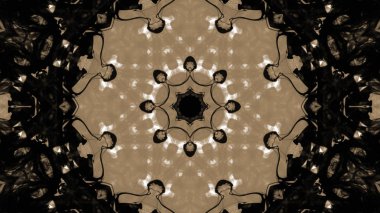 Soyut boya fırça mürekkep patlayabilir formanın düzgün kavramı simetrik desen süs dekoratif Kaleidoscope hareketi geometrik daire ve yıldız şekiller