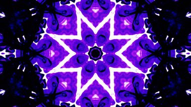 Soyut boya fırça mürekkep patlayabilir formanın düzgün kavramı simetrik desen süs dekoratif Kaleidoscope hareketi geometrik daire ve yıldız şekiller