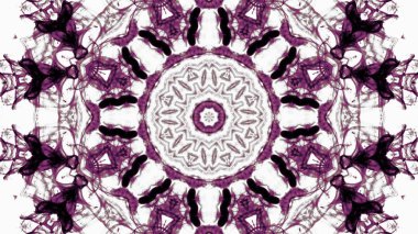 Soyut boya fırça mürekkep patlayabilir formanın düzgün kavramı simetrik desen süs dekoratif Kaleidoscope hareketi geometrik daire ve yıldız şekiller