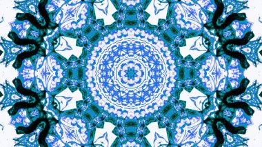 Soyut boya fırça mürekkep patlayabilir formanın düzgün kavramı simetrik desen süs dekoratif Kaleidoscope hareketi geometrik daire ve yıldız şekiller