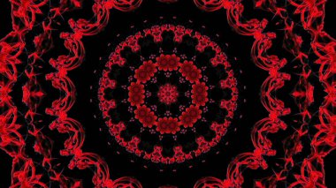 Soyut boya fırça mürekkep patlayabilir formanın düzgün kavramı simetrik desen süs dekoratif Kaleidoscope hareketi geometrik daire ve yıldız şekiller