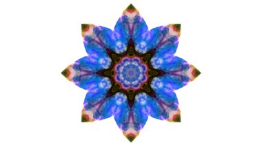 Soyut boya fırça mürekkep patlayabilir formanın düzgün kavramı simetrik desen süs dekoratif Kaleidoscope hareketi geometrik daire ve yıldız şekiller