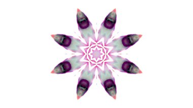 Soyut boya fırça mürekkep patlayabilir formanın düzgün kavramı simetrik desen süs dekoratif Kaleidoscope hareketi geometrik daire ve yıldız şekiller