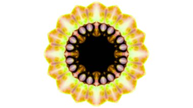 Soyut boya fırça mürekkep patlayabilir formanın düzgün kavramı simetrik desen süs dekoratif Kaleidoscope hareketi geometrik daire ve yıldız şekiller