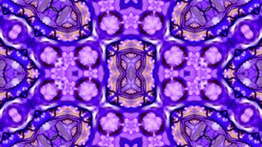 Soyut boya fırça mürekkep patlayabilir formanın düzgün kavramı simetrik desen süs dekoratif Kaleidoscope hareketi geometrik daire ve yıldız şekiller