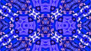 Soyut boya fırça mürekkep patlayabilir formanın düzgün kavramı simetrik desen süs dekoratif Kaleidoscope hareketi geometrik daire ve yıldız şekiller