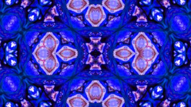 Soyut boya fırça mürekkep patlayabilir formanın düzgün kavramı simetrik desen süs dekoratif Kaleidoscope hareketi geometrik daire ve yıldız şekiller