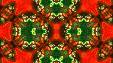 Soyut boya fırça mürekkep patlayabilir formanın düzgün kavramı simetrik desen süs dekoratif Kaleidoscope hareketi geometrik daire ve yıldız şekiller