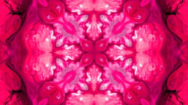 Soyut boya fırça mürekkep patlayabilir formanın düzgün kavramı simetrik desen süs dekoratif Kaleidoscope hareketi geometrik daire ve yıldız şekiller