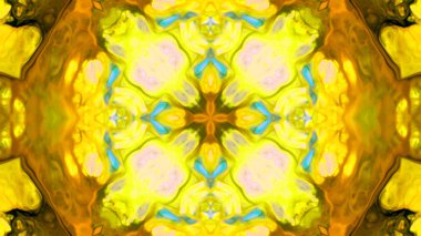 Soyut boya fırça mürekkep patlayabilir formanın düzgün kavramı simetrik desen süs dekoratif Kaleidoscope hareketi geometrik daire ve yıldız şekiller