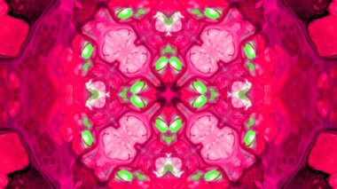 Soyut boya fırça mürekkep patlayabilir formanın düzgün kavramı simetrik desen süs dekoratif Kaleidoscope hareketi geometrik daire ve yıldız şekiller