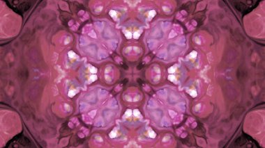 Soyut boya fırça mürekkep patlayabilir formanın düzgün kavramı simetrik desen süs dekoratif Kaleidoscope hareketi geometrik daire ve yıldız şekiller