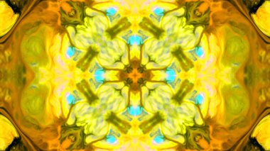 Soyut boya fırça mürekkep patlayabilir formanın düzgün kavramı simetrik desen süs dekoratif Kaleidoscope hareketi geometrik daire ve yıldız şekiller