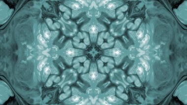 Soyut boya fırça mürekkep patlayabilir formanın düzgün kavramı simetrik desen süs dekoratif Kaleidoscope hareketi geometrik daire ve yıldız şekiller