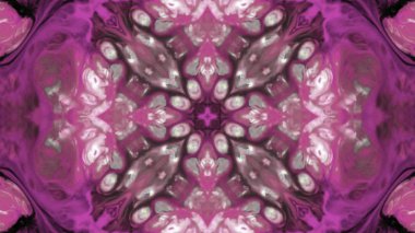 Soyut boya fırça mürekkep patlayabilir formanın düzgün kavramı simetrik desen süs dekoratif Kaleidoscope hareketi geometrik daire ve yıldız şekiller