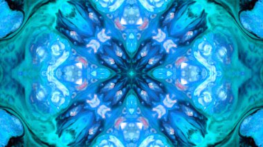 Soyut boya fırça mürekkep patlayabilir formanın düzgün kavramı simetrik desen süs dekoratif Kaleidoscope hareketi geometrik daire ve yıldız şekiller