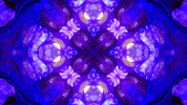 Soyut boya fırça mürekkep patlayabilir formanın düzgün kavramı simetrik desen süs dekoratif Kaleidoscope hareketi geometrik daire ve yıldız şekiller