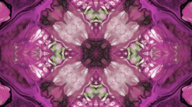 Soyut boya fırça mürekkep patlayabilir formanın düzgün kavramı simetrik desen süs dekoratif Kaleidoscope hareketi geometrik daire ve yıldız şekiller