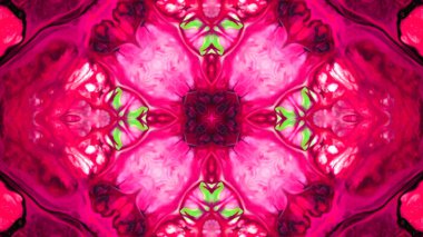 Soyut boya fırça mürekkep patlayabilir formanın düzgün kavramı simetrik desen süs dekoratif Kaleidoscope hareketi geometrik daire ve yıldız şekiller