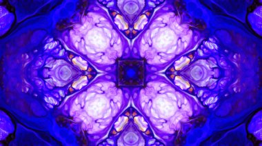 Soyut boya fırça mürekkep patlayabilir formanın düzgün kavramı simetrik desen süs dekoratif Kaleidoscope hareketi geometrik daire ve yıldız şekiller