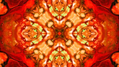 Soyut boya fırça mürekkep patlayabilir formanın düzgün kavramı simetrik desen süs dekoratif Kaleidoscope hareketi geometrik daire ve yıldız şekiller