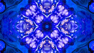 Soyut boya fırça mürekkep patlayabilir formanın düzgün kavramı simetrik desen süs dekoratif Kaleidoscope hareketi geometrik daire ve yıldız şekiller