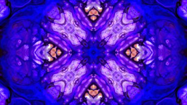 Soyut boya fırça mürekkep patlayabilir formanın düzgün kavramı simetrik desen süs dekoratif Kaleidoscope hareketi geometrik daire ve yıldız şekiller