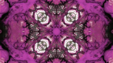 Soyut boya fırça mürekkep patlayabilir formanın düzgün kavramı simetrik desen süs dekoratif Kaleidoscope hareketi geometrik daire ve yıldız şekiller