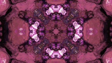 Soyut boya fırça mürekkep patlayabilir formanın düzgün kavramı simetrik desen süs dekoratif Kaleidoscope hareketi geometrik daire ve yıldız şekiller