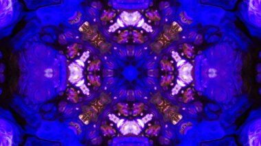 Soyut boya fırça mürekkep patlayabilir formanın düzgün kavramı simetrik desen süs dekoratif Kaleidoscope hareketi geometrik daire ve yıldız şekiller