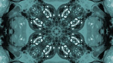 Soyut boya fırça mürekkep patlayabilir formanın düzgün kavramı simetrik desen süs dekoratif Kaleidoscope hareketi geometrik daire ve yıldız şekiller