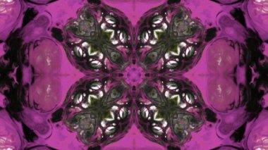 Soyut boya fırça mürekkep patlayabilir formanın düzgün kavramı simetrik desen süs dekoratif Kaleidoscope hareketi geometrik daire ve yıldız şekiller