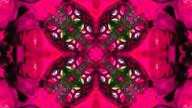 Soyut boya fırça mürekkep patlayabilir formanın düzgün kavramı simetrik desen süs dekoratif Kaleidoscope hareketi geometrik daire ve yıldız şekiller