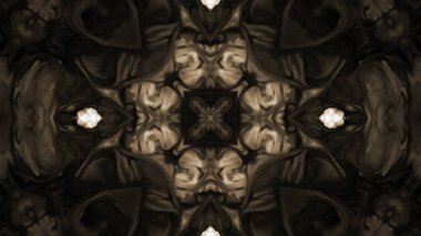 Soyut boya fırça mürekkep patlayabilir formanın düzgün kavramı simetrik desen süs dekoratif Kaleidoscope hareketi geometrik daire ve yıldız şekiller