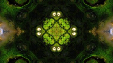 Soyut boya fırça mürekkep patlayabilir formanın düzgün kavramı simetrik desen süs dekoratif Kaleidoscope hareketi geometrik daire ve yıldız şekiller