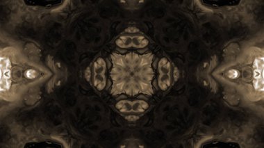 Soyut boya fırça mürekkep patlayabilir formanın düzgün kavramı simetrik desen süs dekoratif Kaleidoscope hareketi geometrik daire ve yıldız şekiller