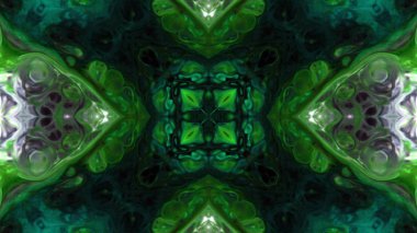 Soyut boya fırça mürekkep patlayabilir formanın düzgün kavramı simetrik desen süs dekoratif Kaleidoscope hareketi geometrik daire ve yıldız şekiller