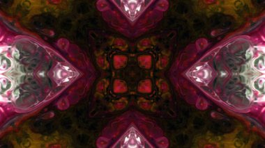 Soyut boya fırça mürekkep patlayabilir formanın düzgün kavramı simetrik desen süs dekoratif Kaleidoscope hareketi geometrik daire ve yıldız şekiller