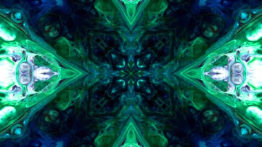 Soyut boya fırça mürekkep patlayabilir formanın düzgün kavramı simetrik desen süs dekoratif Kaleidoscope hareketi geometrik daire ve yıldız şekiller